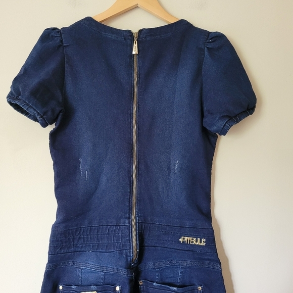 Pitbull Jeans Women's Denim Jumpsuit Brazilian Butt Lifter Size 6 - Picture 6 of 11